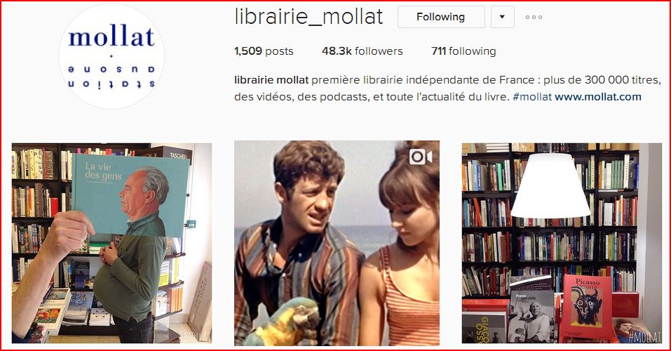 Instagram Librairie Mollat
