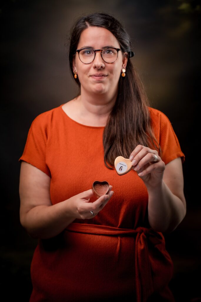 amber geurblokje in hartje zilver rosé gerhilde maakt