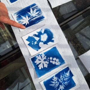 cyanotype kerstkaarten workshop hannestories studio